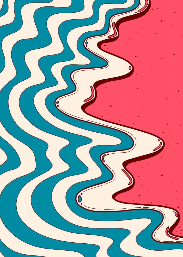 Pink ocean beach by Stephen Wade — canvas wall art