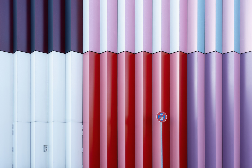 Vibrant Geometric Facade by iso66 — canvas wall art