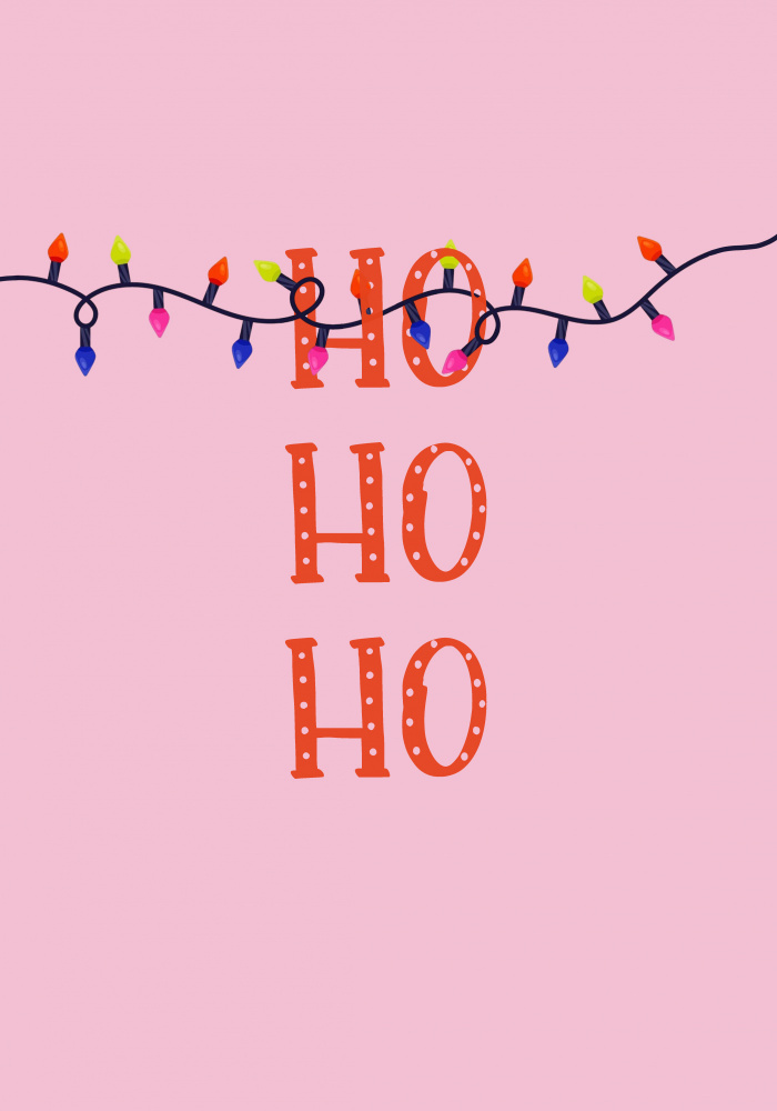 Ho Ho Ho Christmas Lights by Neetesh Kumar — canvas wall art