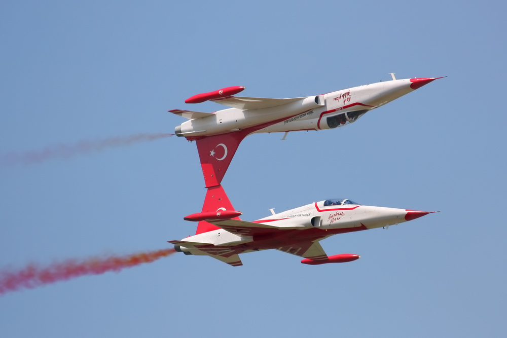 Aerobatic Jet Formation by JLP — canvas wall art
