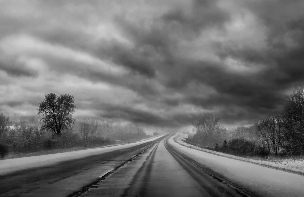Stormy Winter Road by Wei Liu — canvas wall art
