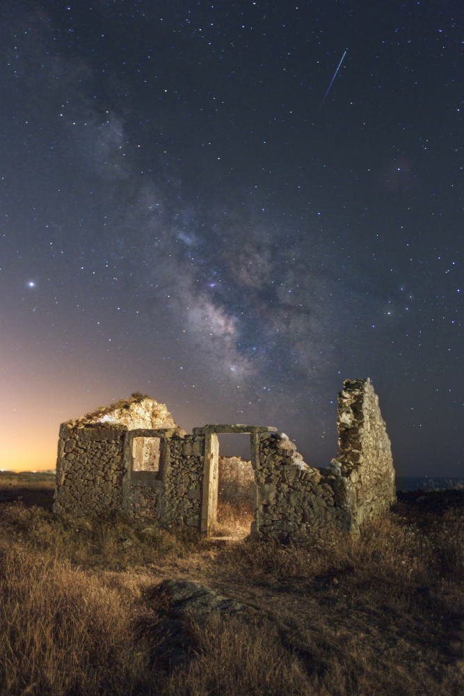 Milky Way Ruins Night by Marcos Gestal — canvas wall art