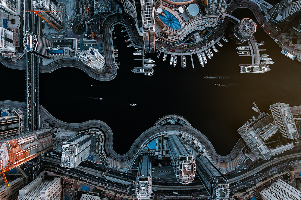 Aerial Urban Nightscape by Carmine Chiriacò — canvas wall art