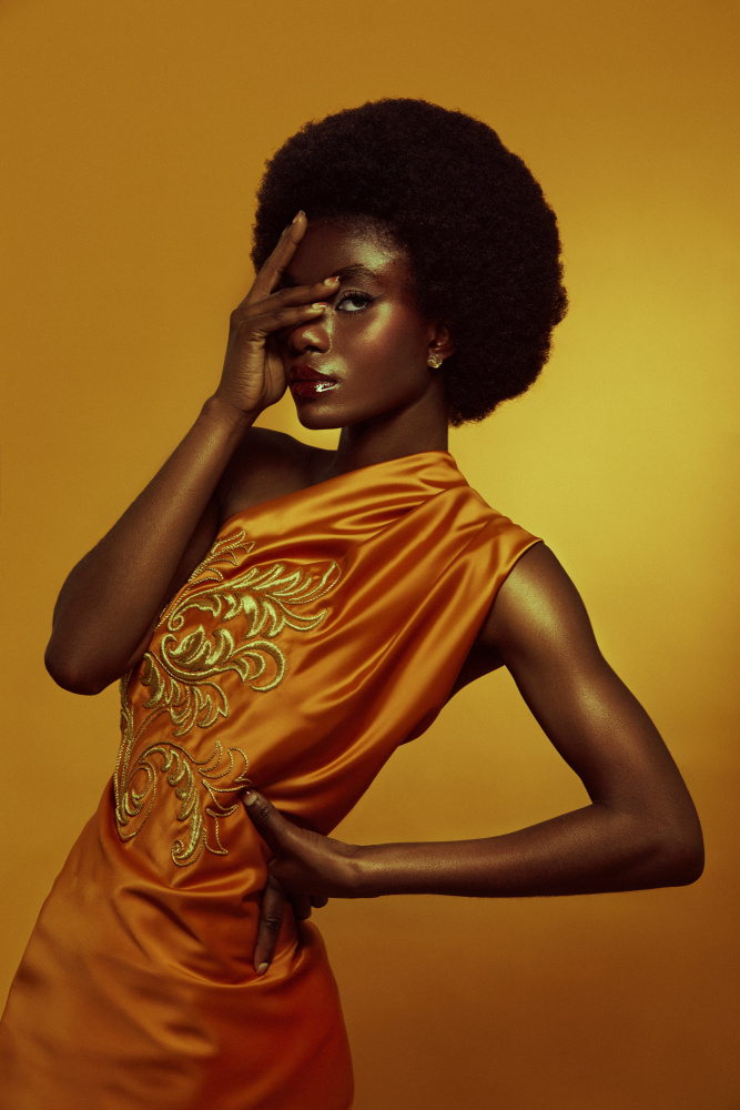 Mysterious Golden Fashion by Tatya Lushchyk — canvas wall art