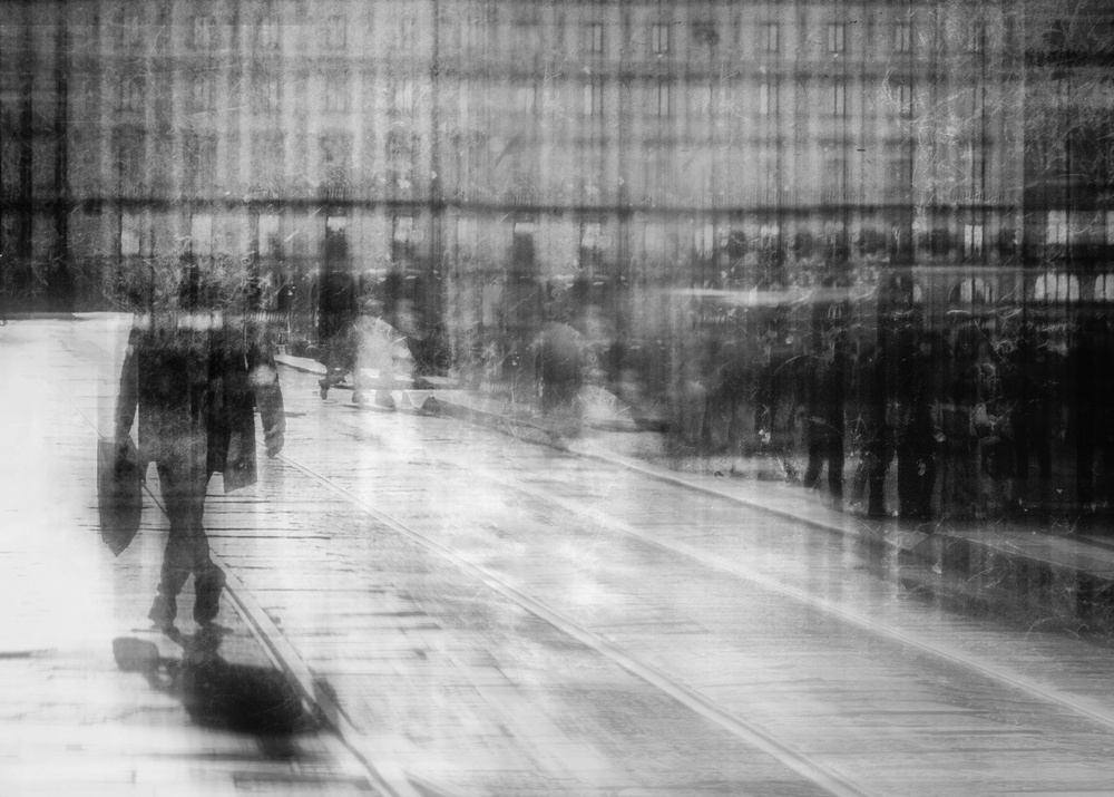 Blurred City Life by IB Ross Rossi — canvas wall art