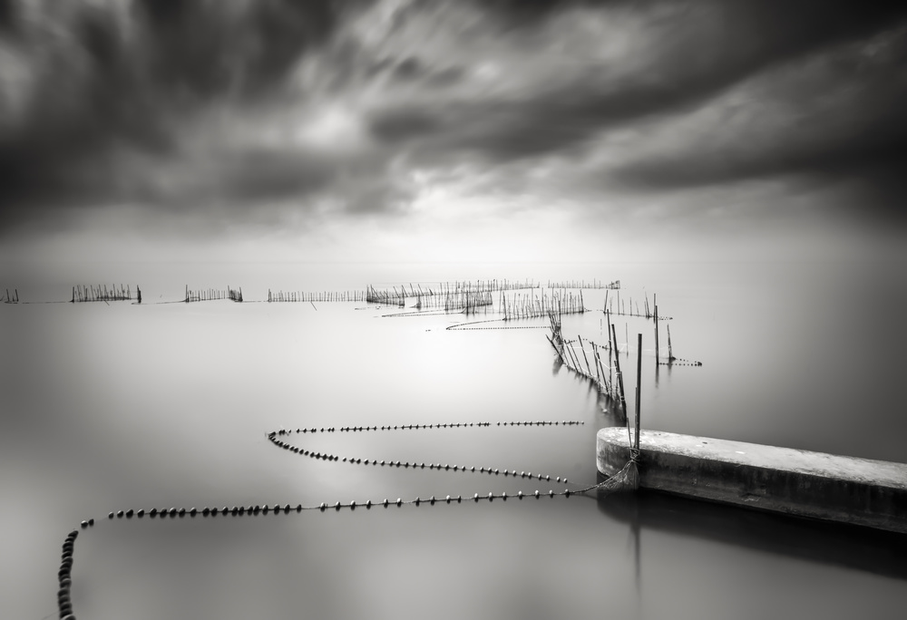 Stillness At The Pier by Joaquin Guerola — canvas wall art
