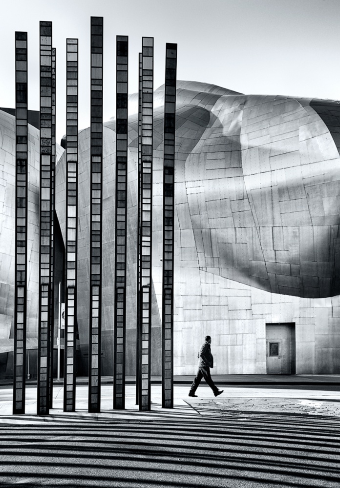 Man Walking Modern Architecture by Izidor Gasperlin — canvas wall art