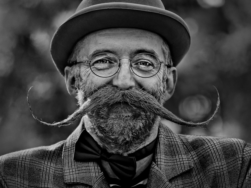 Dapper Gentleman Portrait by Balazs Bartal — canvas wall art