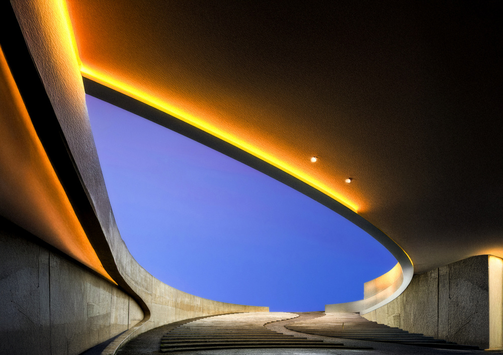 Glowing Curves Blue Sky by Laruelle Philippe — canvas wall art