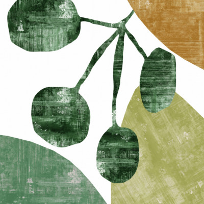 Terracotta & Pistachio Layered Leaf Abstract