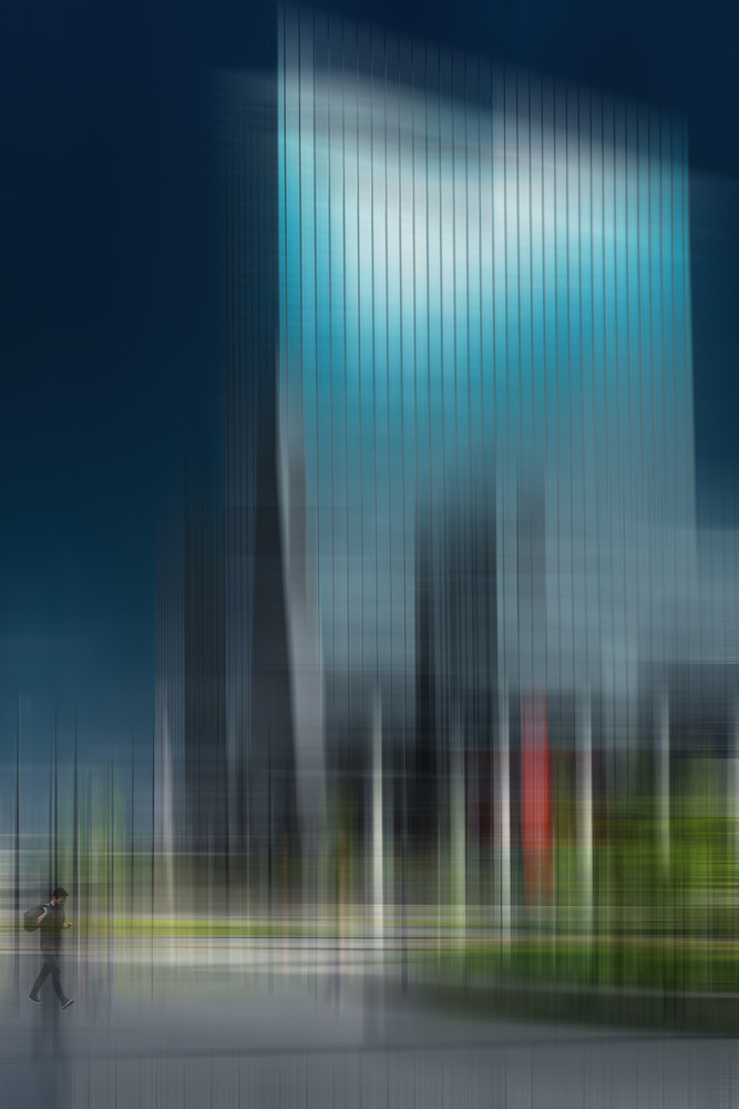 On my way to the office by Bernardine de Laat — canvas wall art