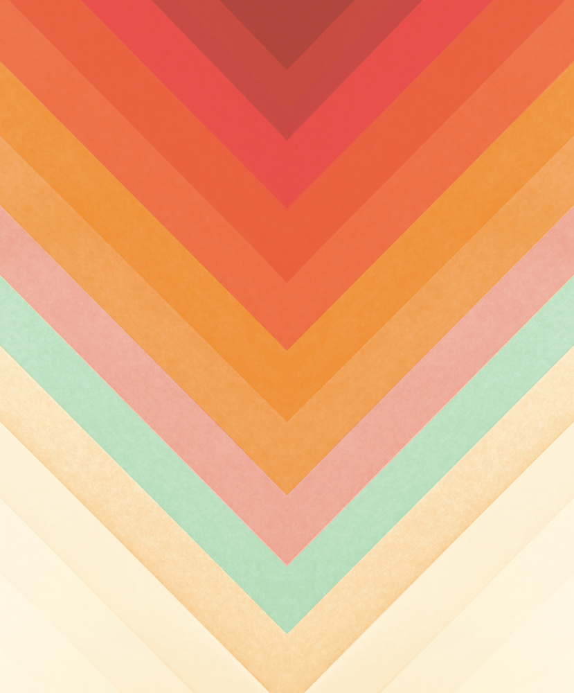 Retro Chevron Color Gradient by Florent Bodart — canvas wall art