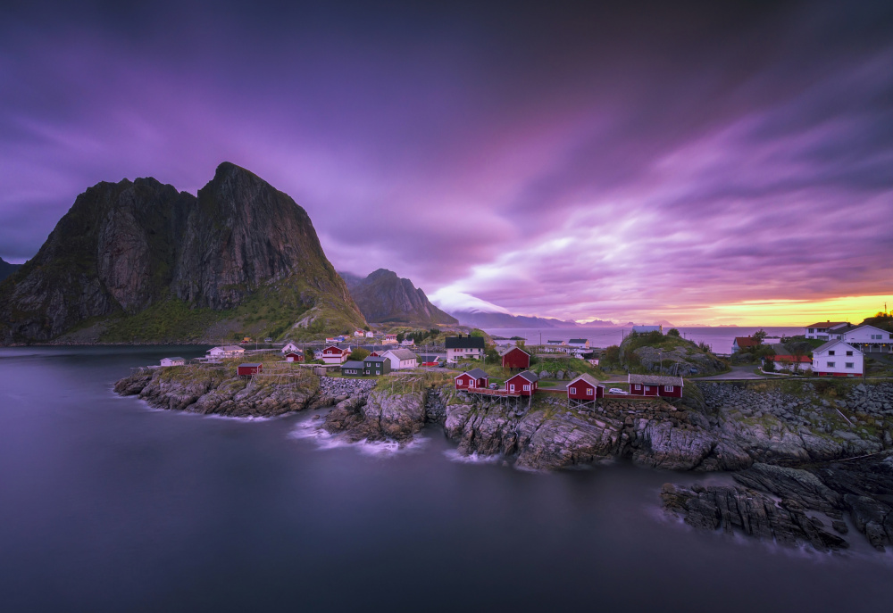 Purple Twilight Village by Andrea Auf dem Brinke — canvas wall art