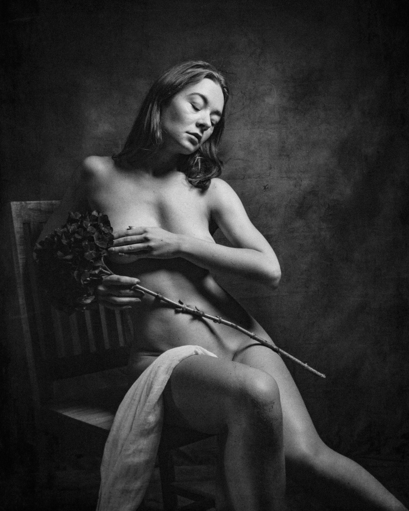 Pensive Rose Nude by Christian Kurz — canvas wall art