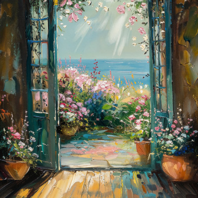 Vibrant Garden With Blossoming Flowers