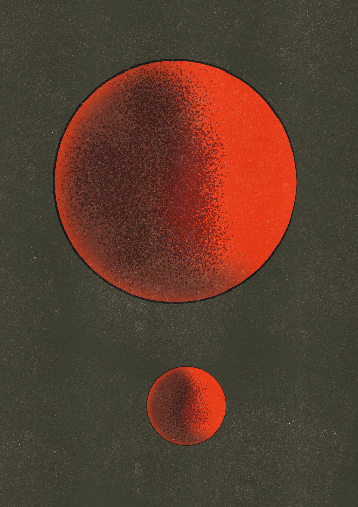 Red Celestial Orbs by Nicholas — canvas wall art