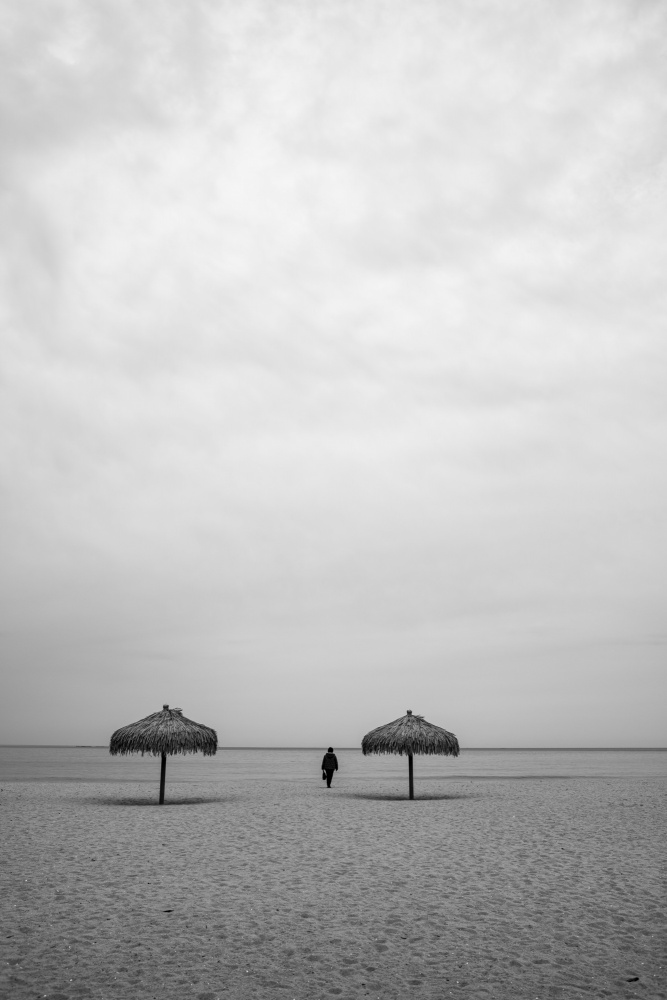 Solitary Beach Walk by Parole Kim — canvas wall art