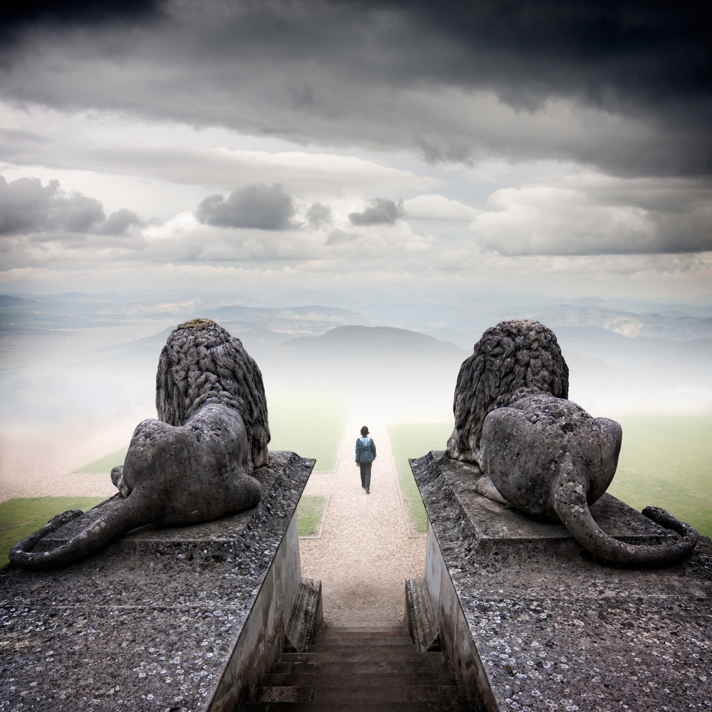 Solitary Path Stone Guardians by Angel Villalba — canvas wall art