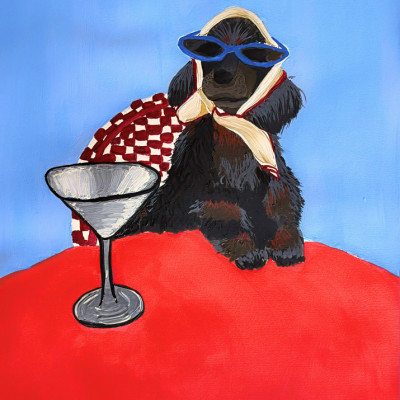 Stylish Poodle Martini