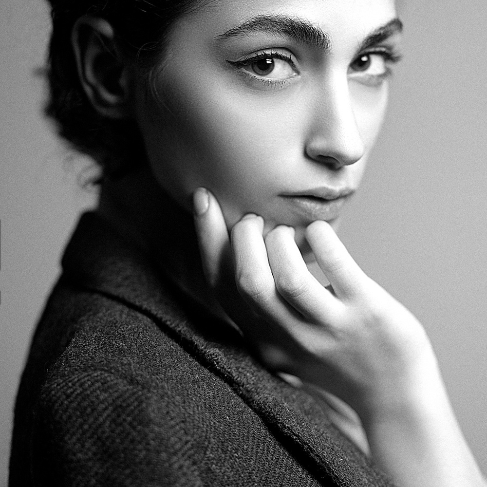 Thoughtful Woman Portrait by Amin Hamidnezhad — canvas wall art