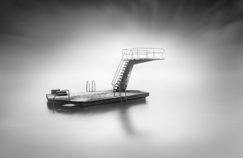 Calm Water Diving Board by Joaquin Guerola — canvas wall art