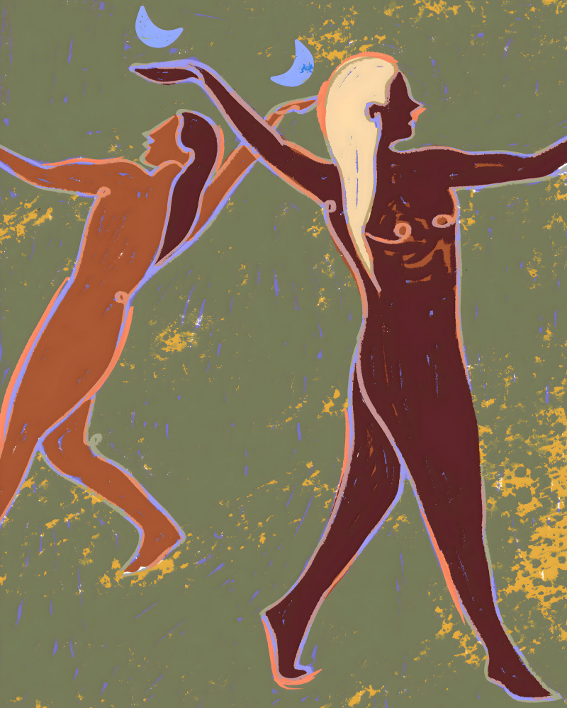 Moonlight Dancers by Uma Gokhale — canvas wall art