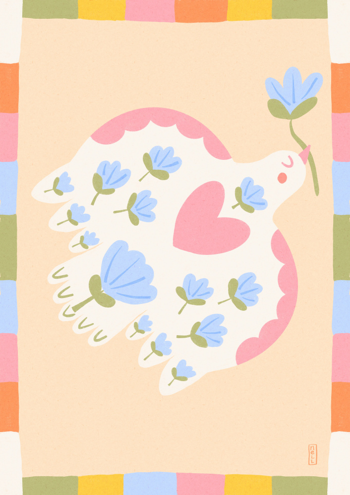Flowering Peace Dove by Dirkie Nell — canvas wall art