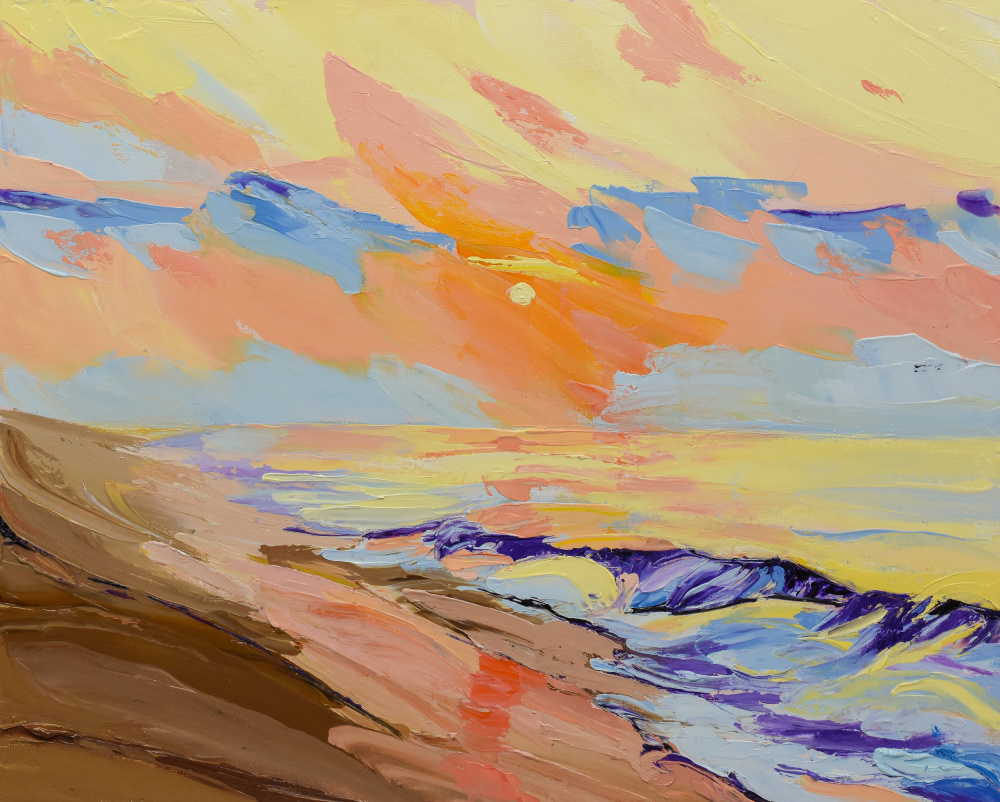 Vibrant Ocean Sunset by Maxine Shore — canvas wall art