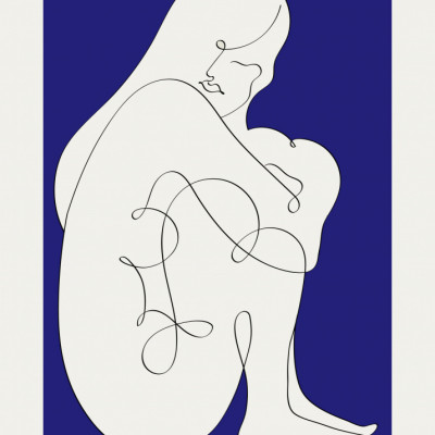 Pensive Blue Silhouette