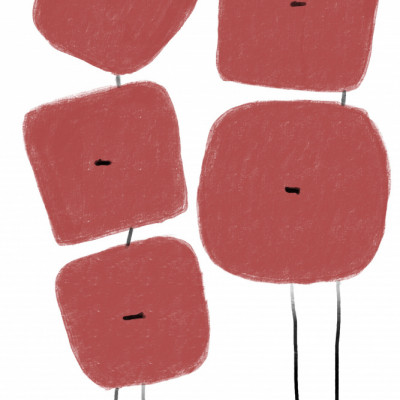 Red Geo Flowers