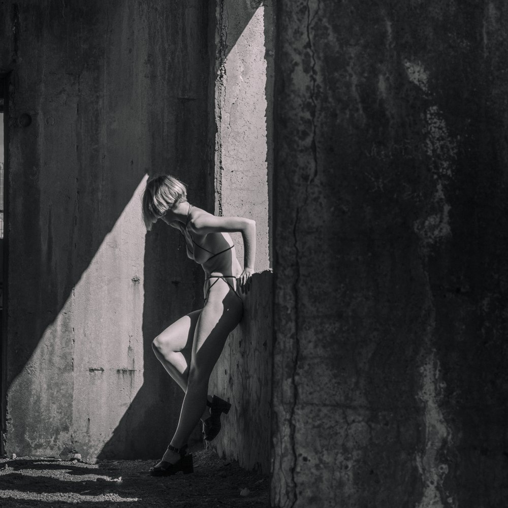 Dramatic Shadow Figure by Oleksandr Pereverzov — canvas wall art