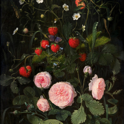 Still Life With Roses and Strawberries