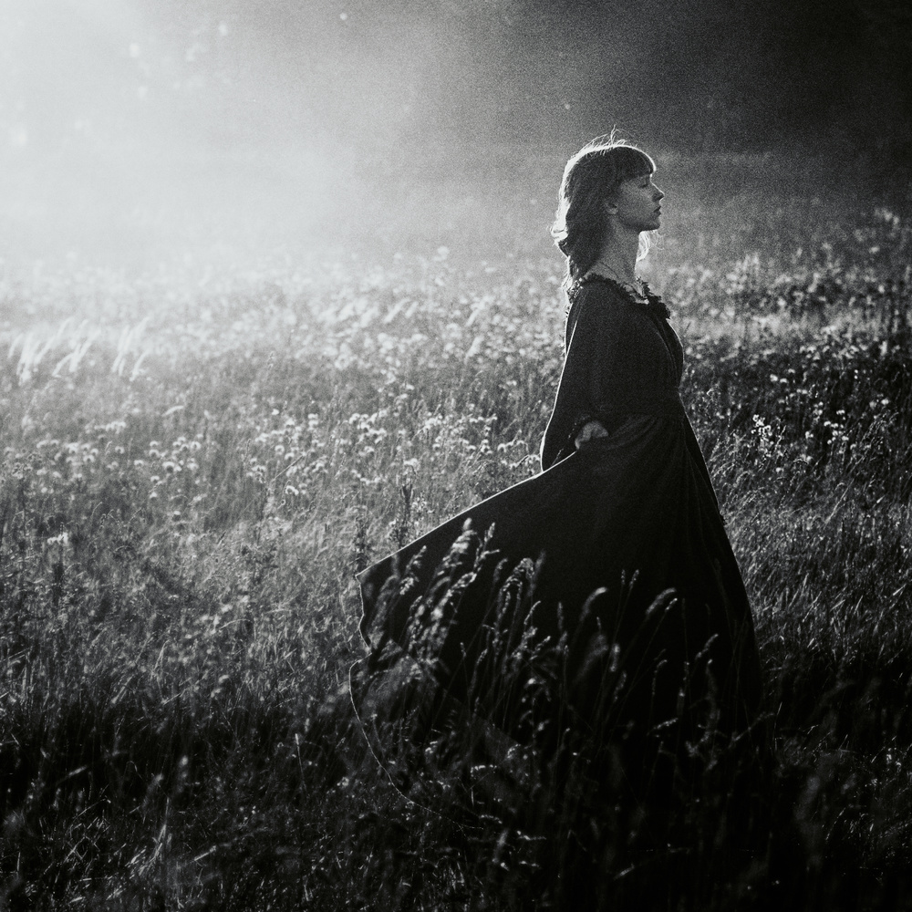 Dreamy Meadow Woman by Ksenia Sinyavina — canvas wall art