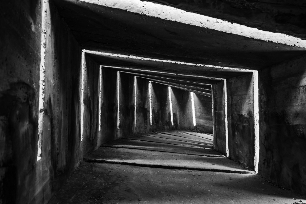 Geometric Light Corridor by Joshua Raif — canvas wall art