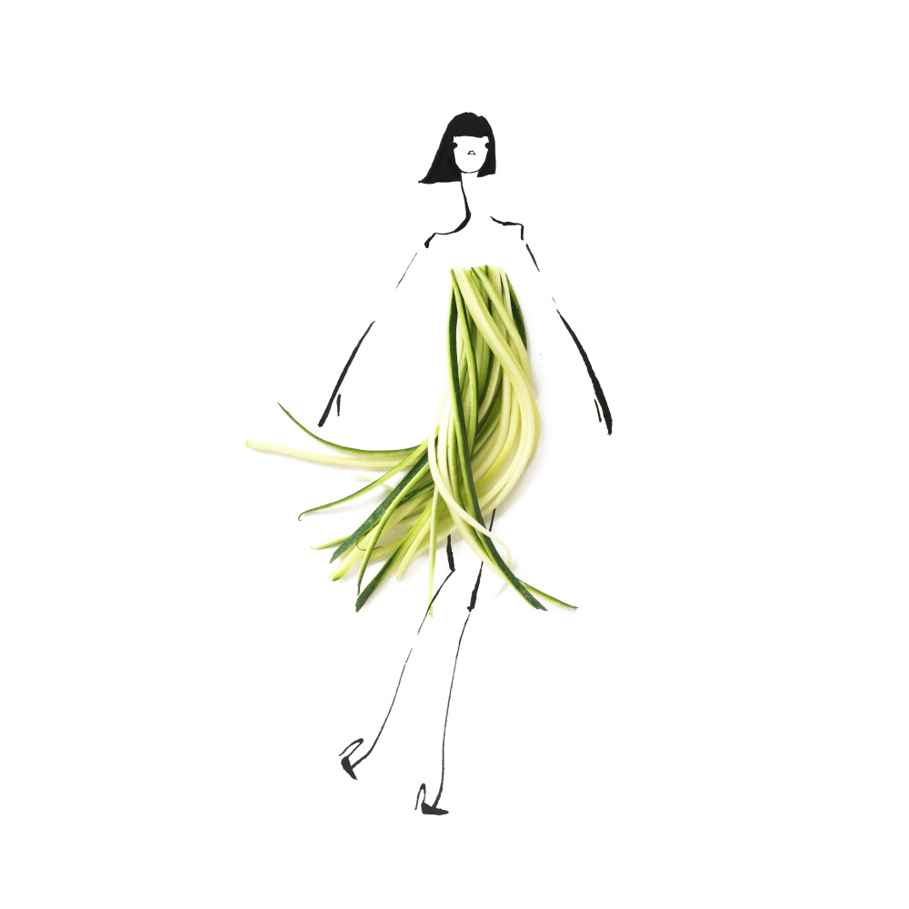 Zucchini Fashion Dress by Gretchen Roehrs — canvas wall art