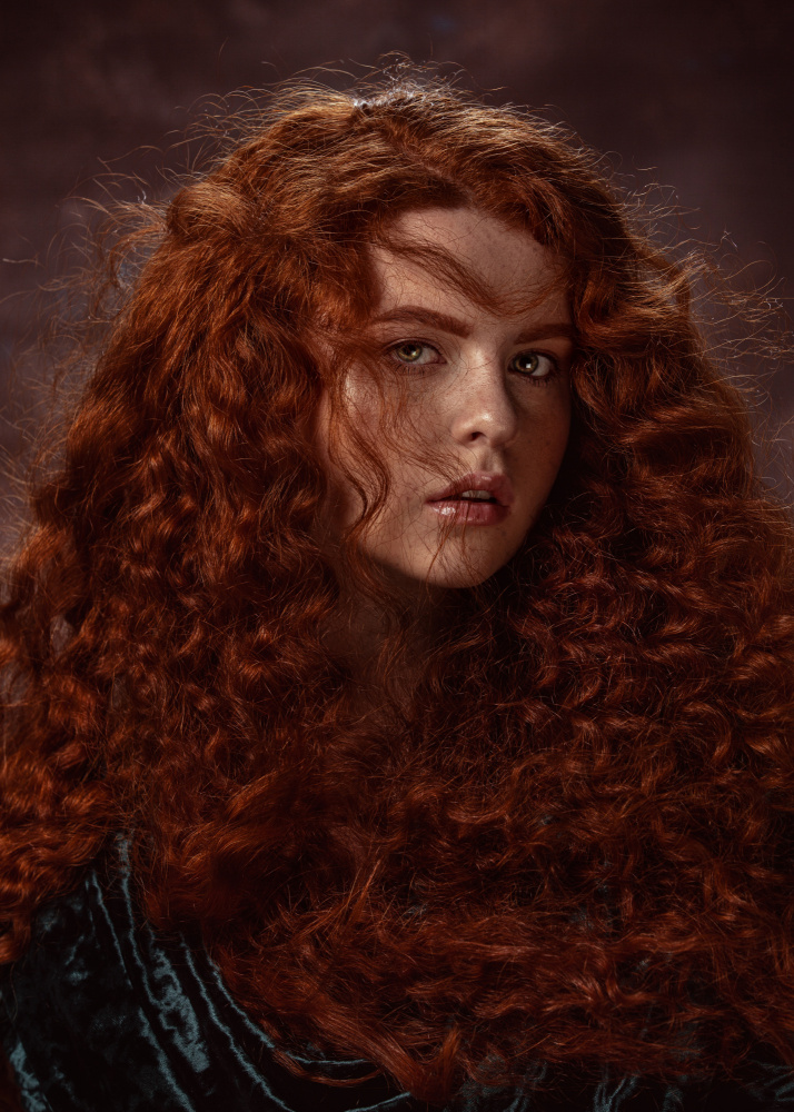 Redhead Woman Portrait by Tatya Lushchyk — canvas wall art