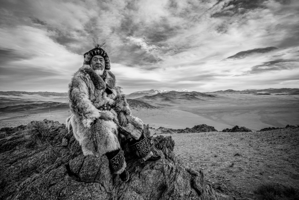 Mongolian Elder Desert Portrait by ADIREK M — canvas wall art