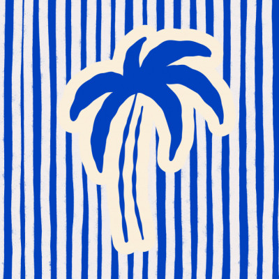 Blue Striped Palm Tree