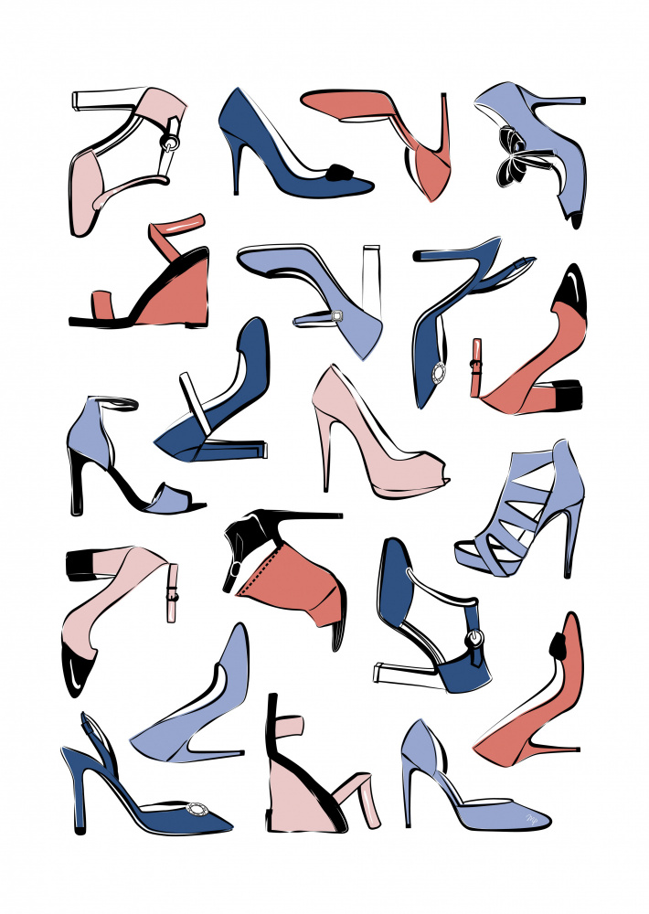 Fashionable Shoe Collection by Martina — canvas wall art