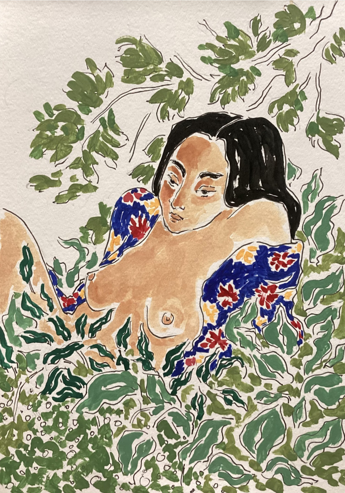 Woman In Foliage by Rushati Chowdhury — canvas wall art