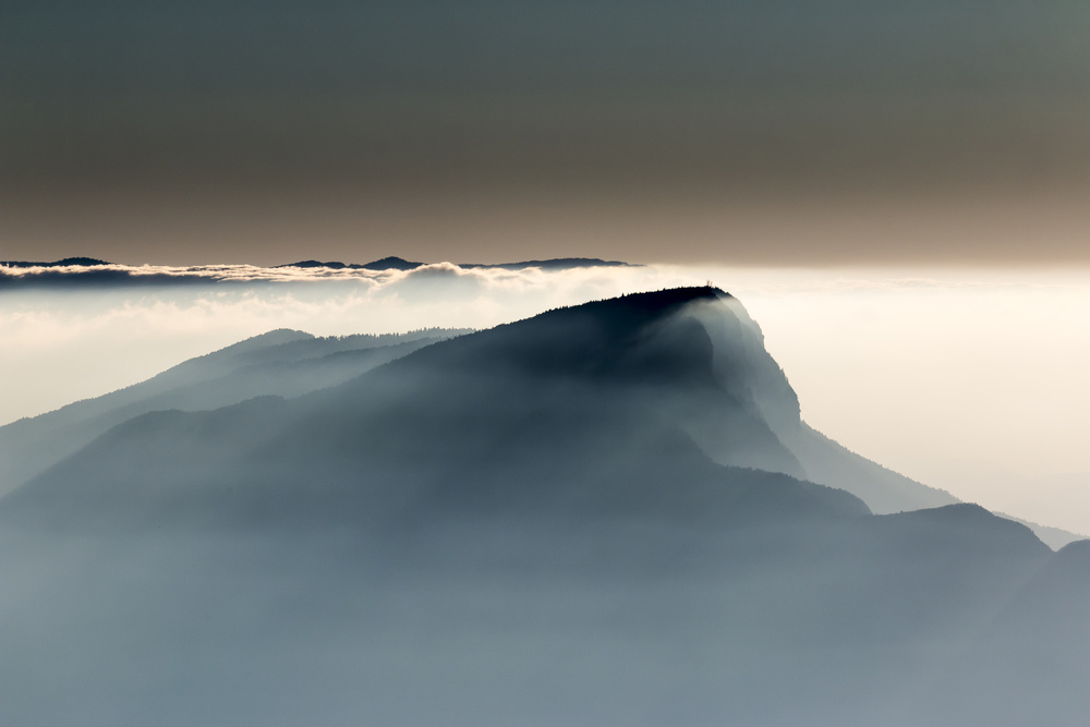 Misty Mountain Peaks by Jean-Louis VIRETTI — canvas wall art