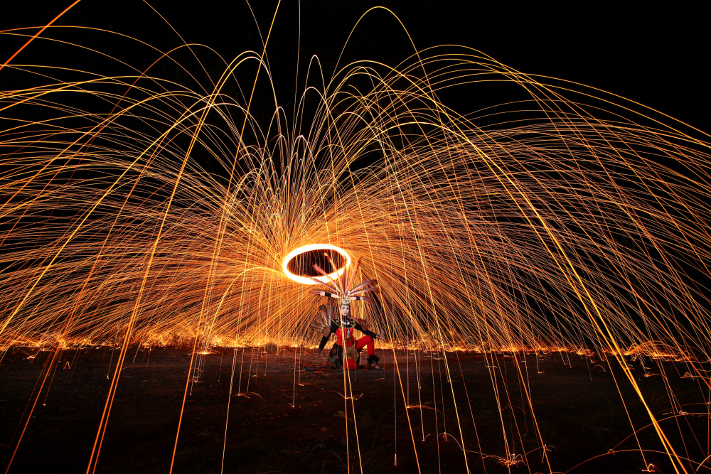 Fiery Night Spin by Insan Kamil — canvas wall art