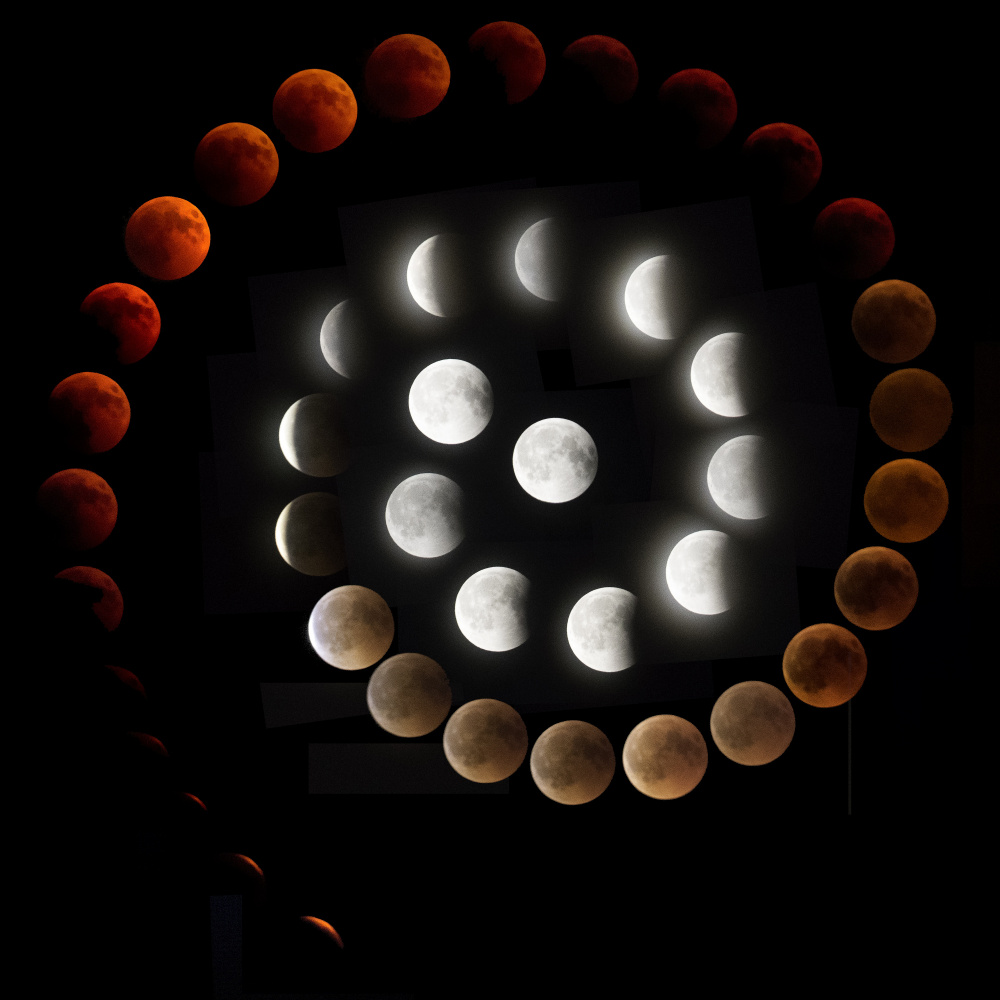 Lunar Eclipse Cosmic Spiral by Art Lionse — canvas wall art