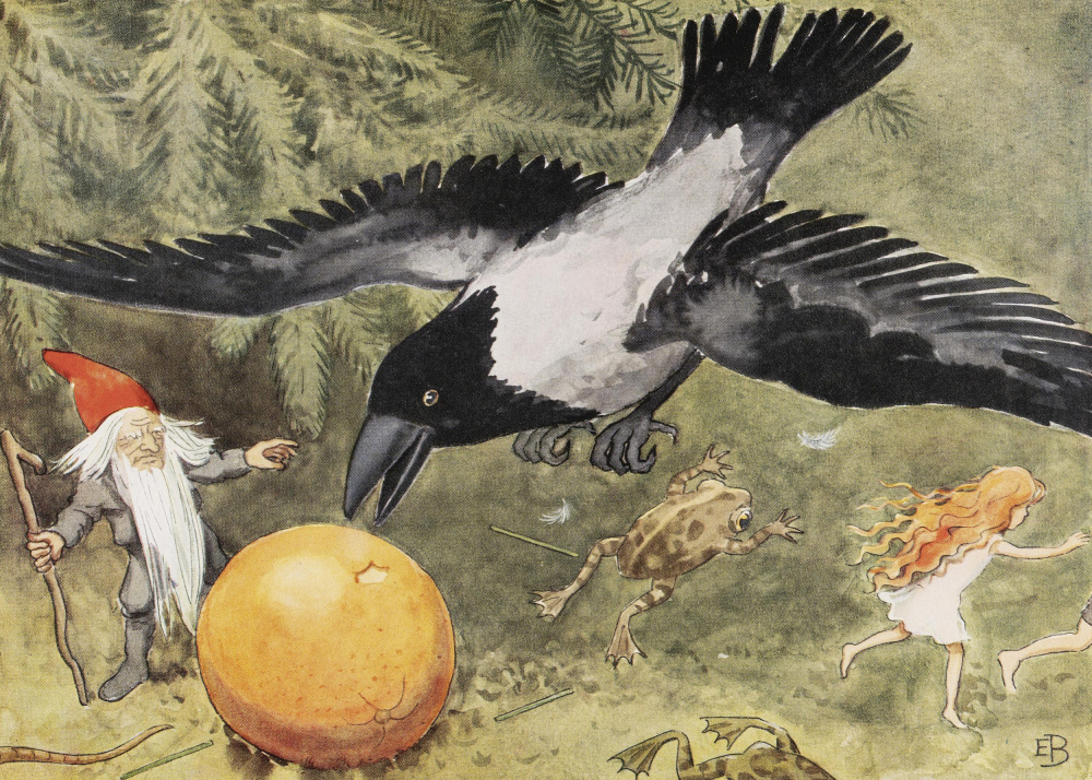Solägget (1932) Kråkan by Elsa Beskow — canvas wall art
