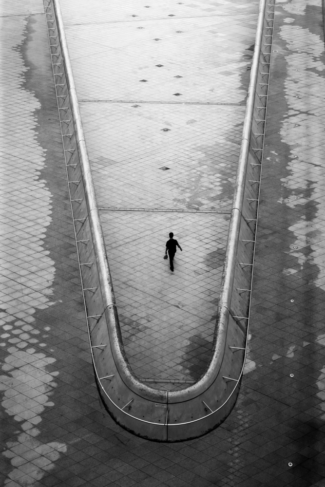 Man on Urban Path by Parole Kim — canvas wall art