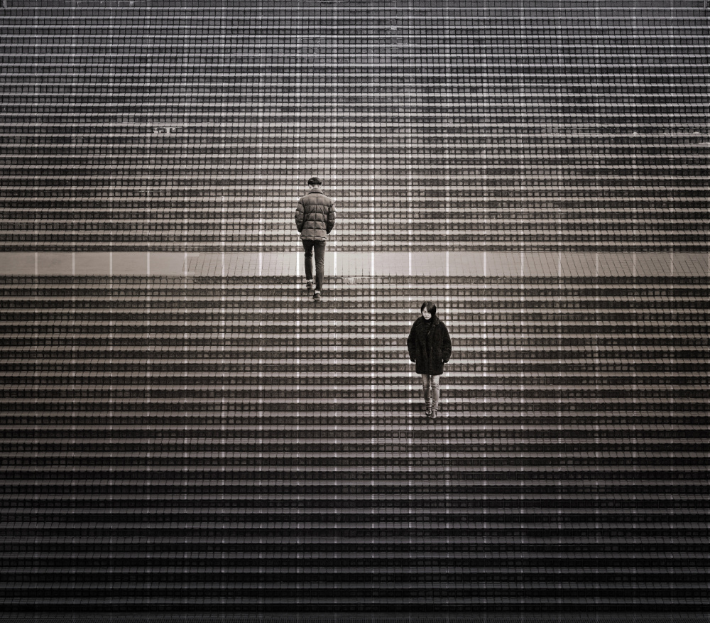 Geometric Urban Walk by moucorn — canvas wall art