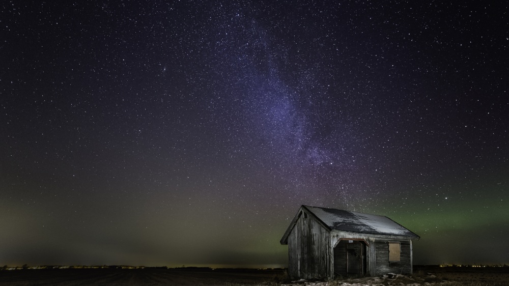 Milky Way Cabin Night by Harri Aho — canvas wall art
