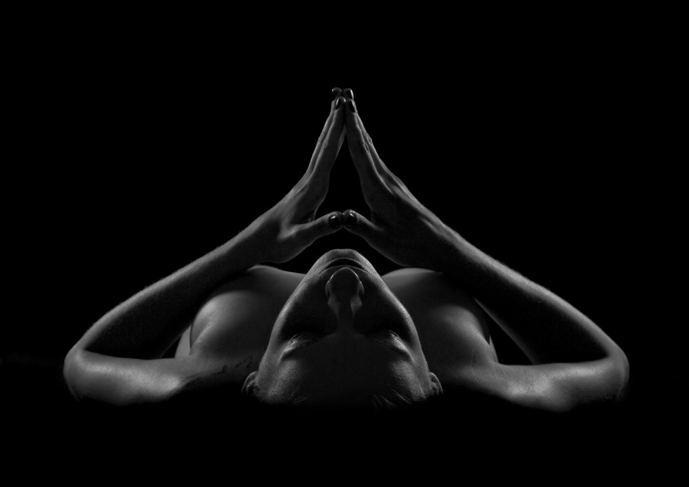 Peaceful Woman Meditating by Jozef Kiss — canvas wall art