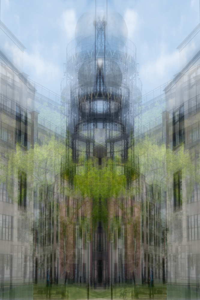 Blurred Urban Symmetry by Liliane Lathouwers — canvas wall art