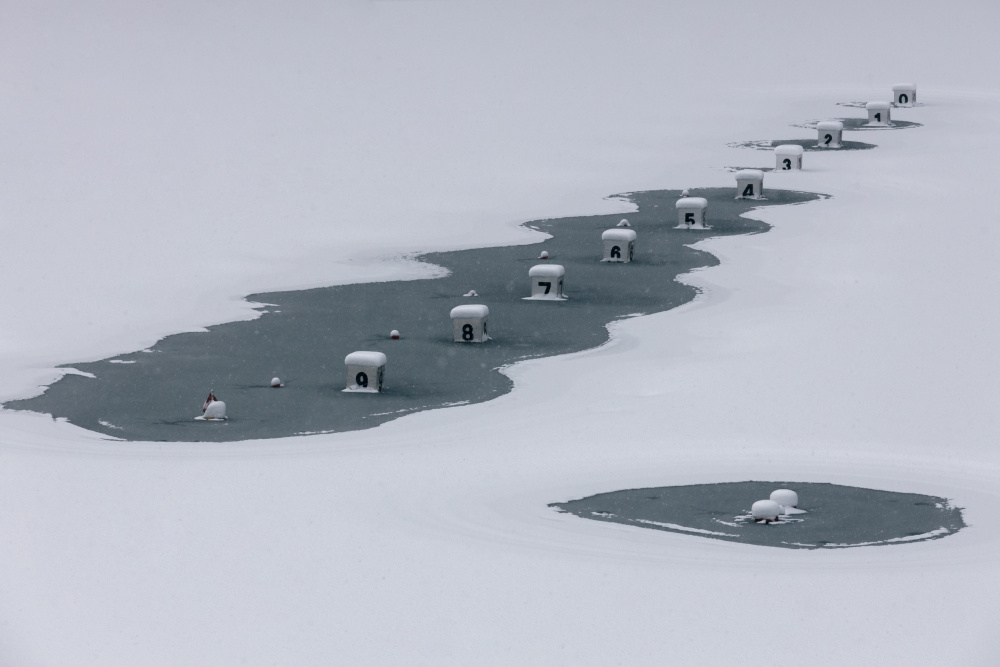 Frozen Lake Markers by Tsuneya Fujii — canvas wall art